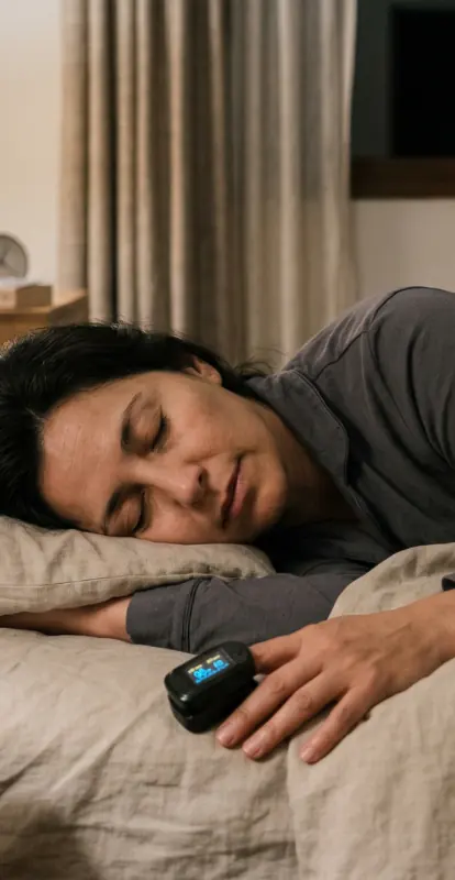 Saturación de oxígeno baja al dormir: causas frecuentes y cuándo preocuparse