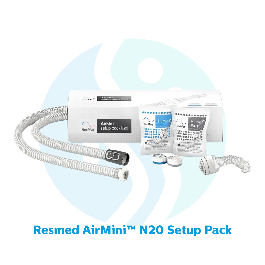 Pack CPAP Resmed AirMini + Setup Pack Mascarilla Nasal N20 2 Pack CPAP Resmed AirMini + Setup Pack Mascarilla Nasal N20 2